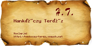 Hankóczy Teréz névjegykártya